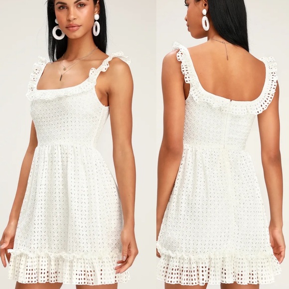 Lulus Dresses & Skirts - Lulus Make A Wish Eyelet Dress NWT